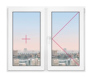Двухстворчатое окно Rehau Delight Decor 1000x1000 - фото - 1