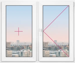 Двухстворчатое окно Rehau Geneo 1000x1000 - фото - 1