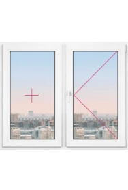 Двухстворчатое окно Rehau Geneo 1400x1200 - фото - 1