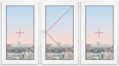 Трехстворчатое окно Rehau Geneo 1850x1850 - фото - 1