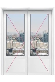 Двухстворчатая входная дверь со стеклянной вставкой сверху - 3 Двухстворчатая входная дверь со стеклянной вставкой сверху - фото - 3